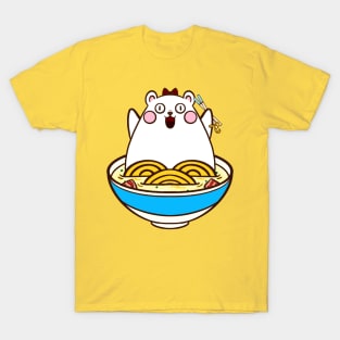 Cute bear eating ramen T-Shirt